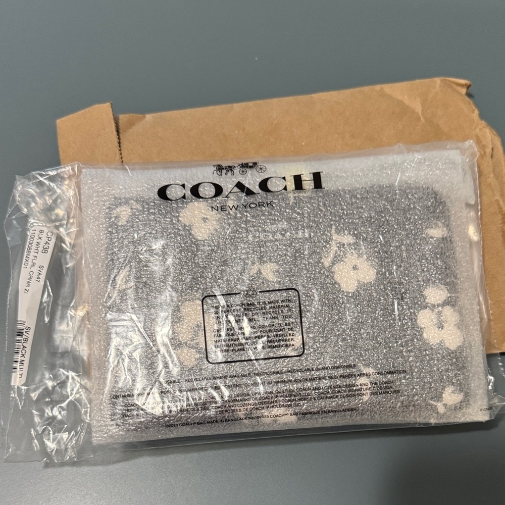 Coach Silver Floral Pattern Wallet never opened
